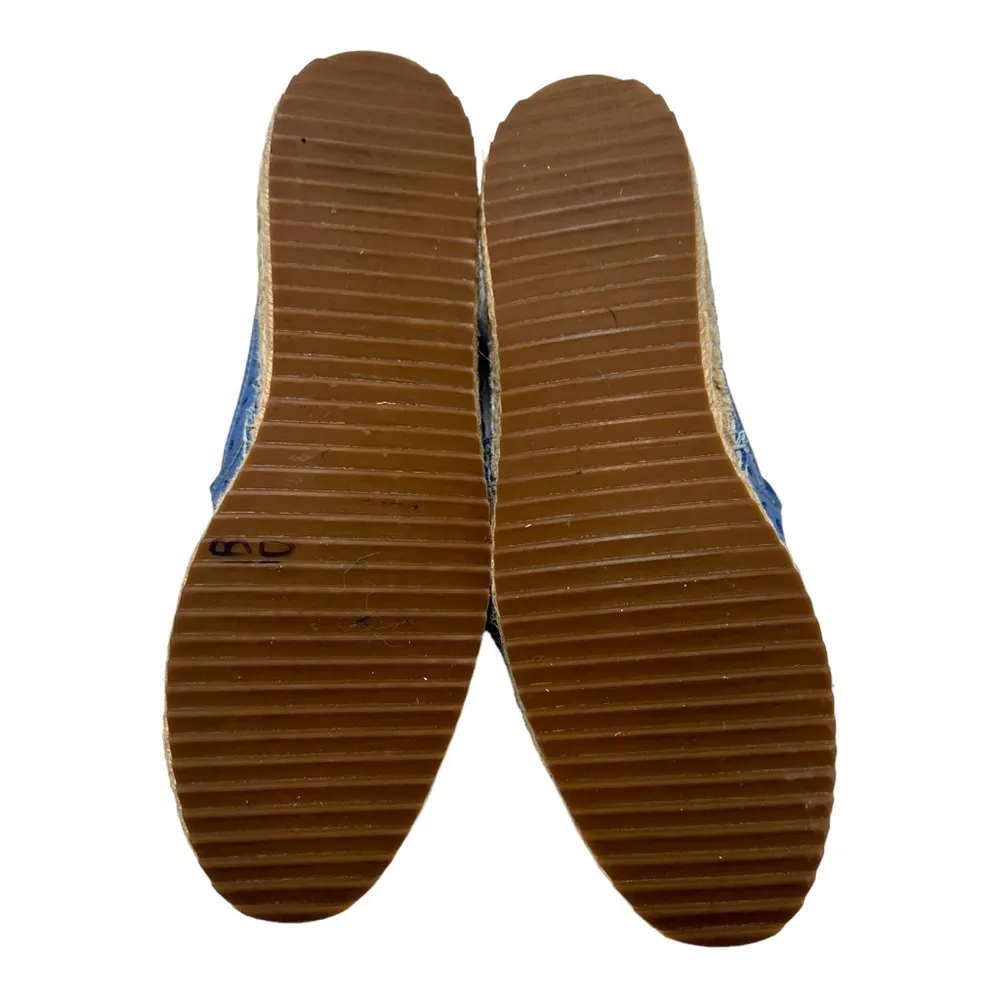 Bill Blass Sutton Perforated Blue Espadrille Flat Size 7 - Image 7