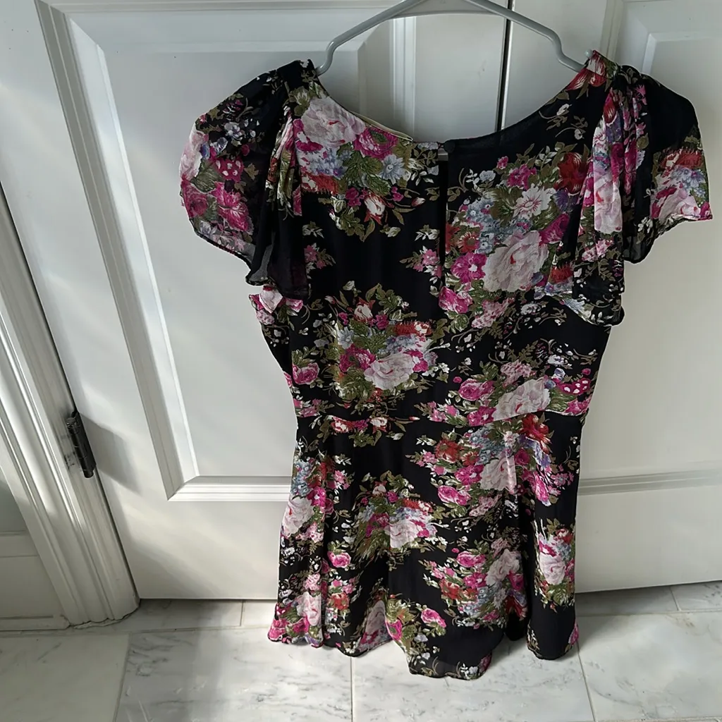 LoveshackFancy Garner in black floral midnight muse dress size 4 - Image 7