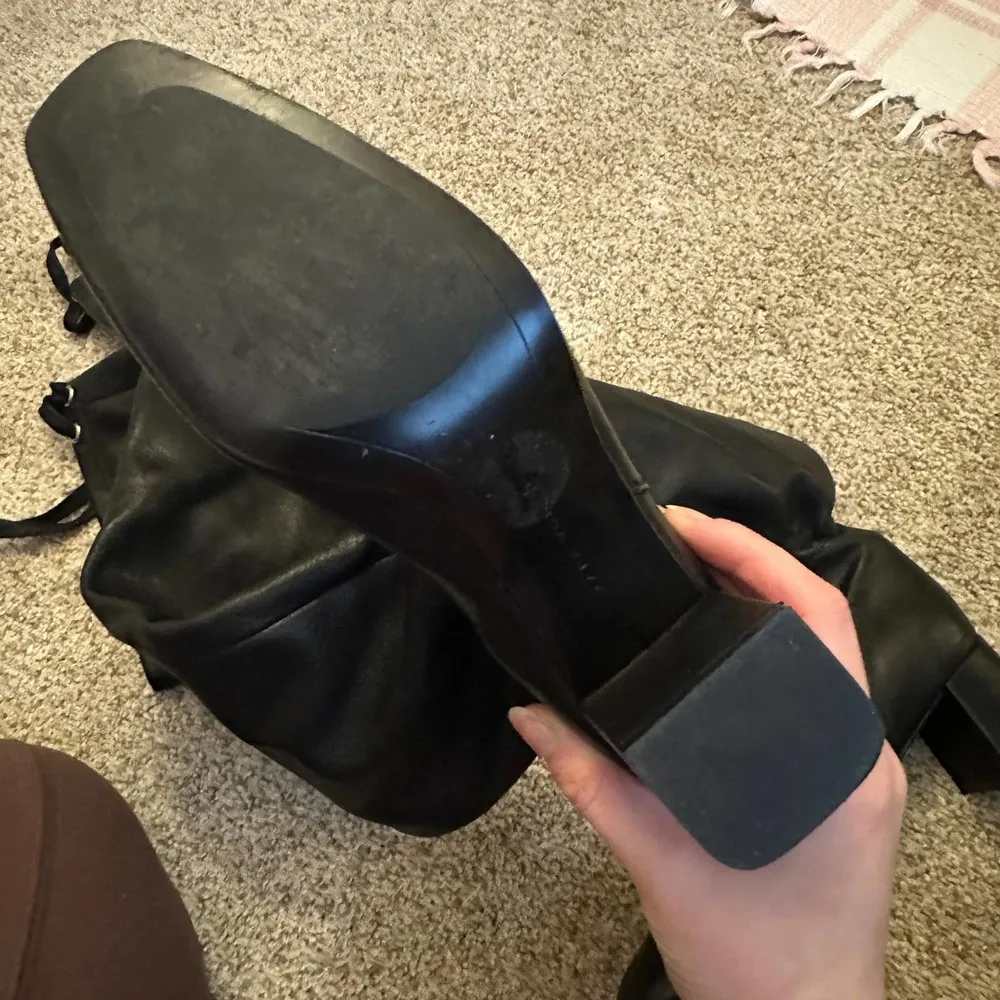 NWT  Over the Knee Leather Sz 36 Boots Tie Block Heel Pointed Toe - Image 6