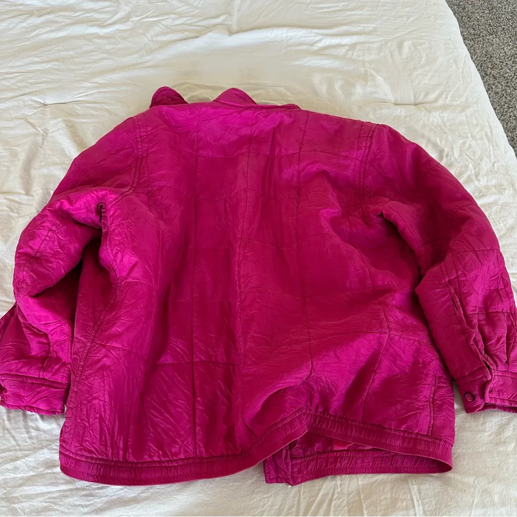 Vintage pink silk puffer Size M - Image 4