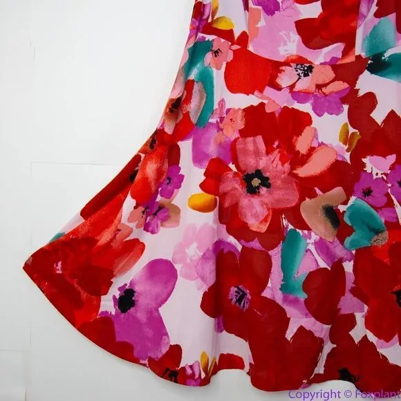 GABBY‎ SKYE Poppy Printed Floral Fit-And-Flare Dress, 22W - Image 5