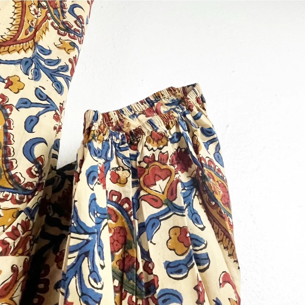 RIVER GODDESS Kaaya 100% Cotton Rani Print Puff Sleeves Maxi Dress Size Medium - Image 9