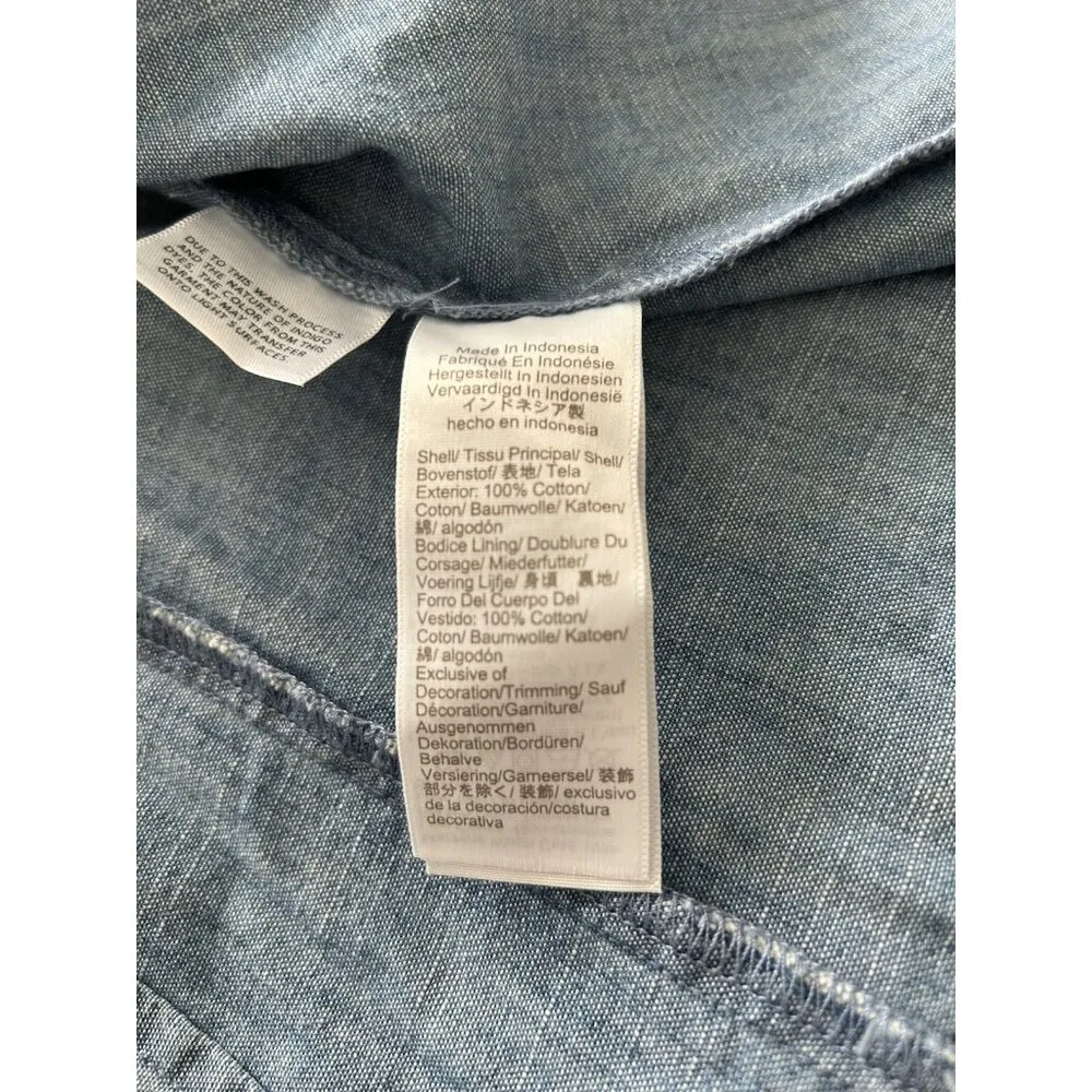 J. Crew Women's Chambray Slip Midi Dress Vista Blue Wash Size 6P - Image 12