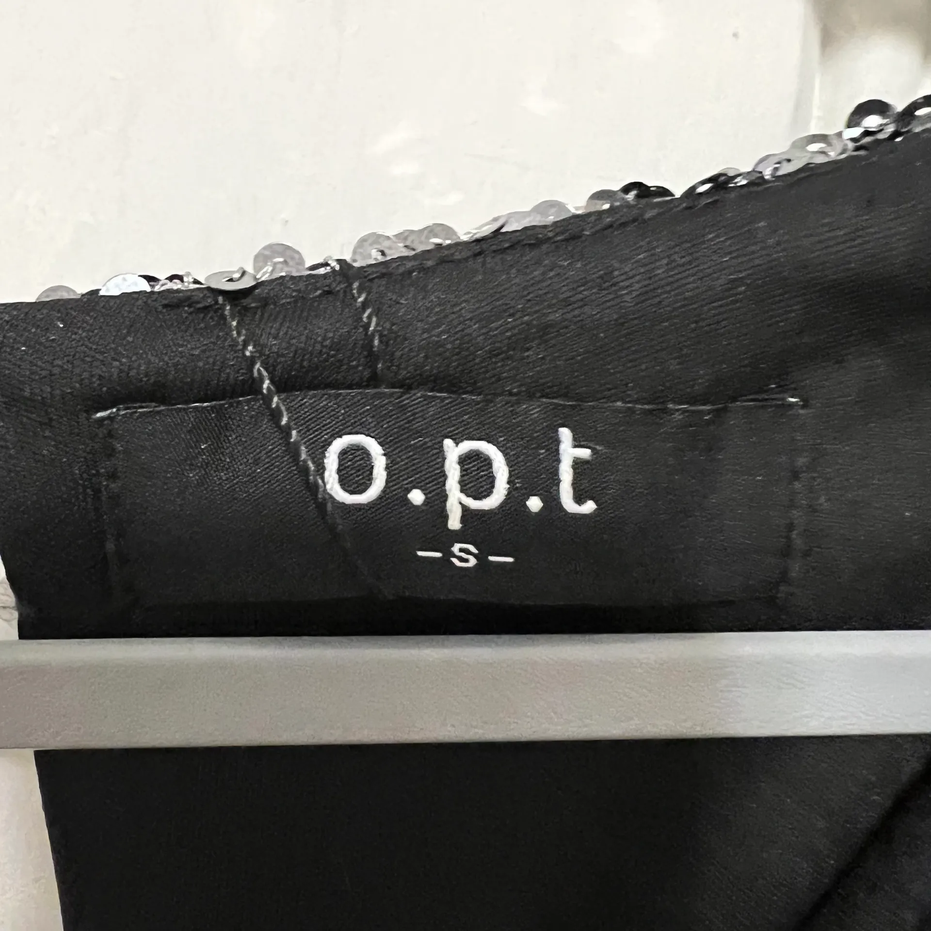 Anthropologie O.P.T. Silver Grey Sequin Deep V Neck Mini Party Clubbing Dress Size Small NWT - Image 8