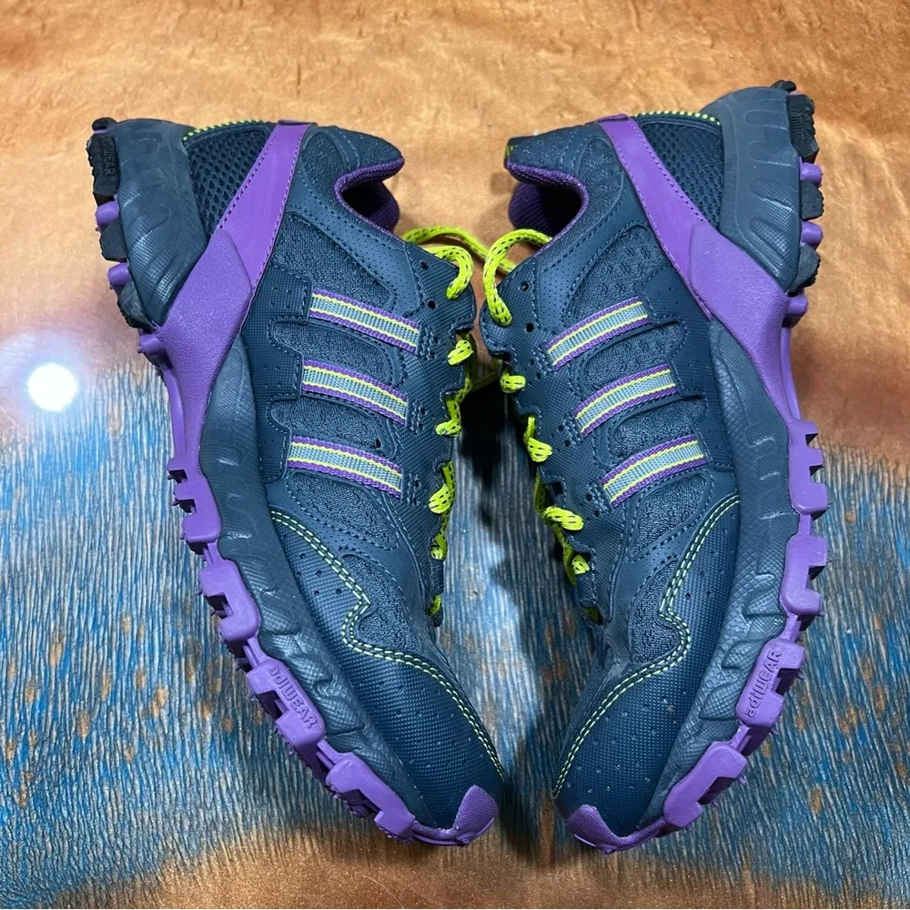 Adidas Kanadia TR Trail running shoes purple gray yellow size 8 - Image 6