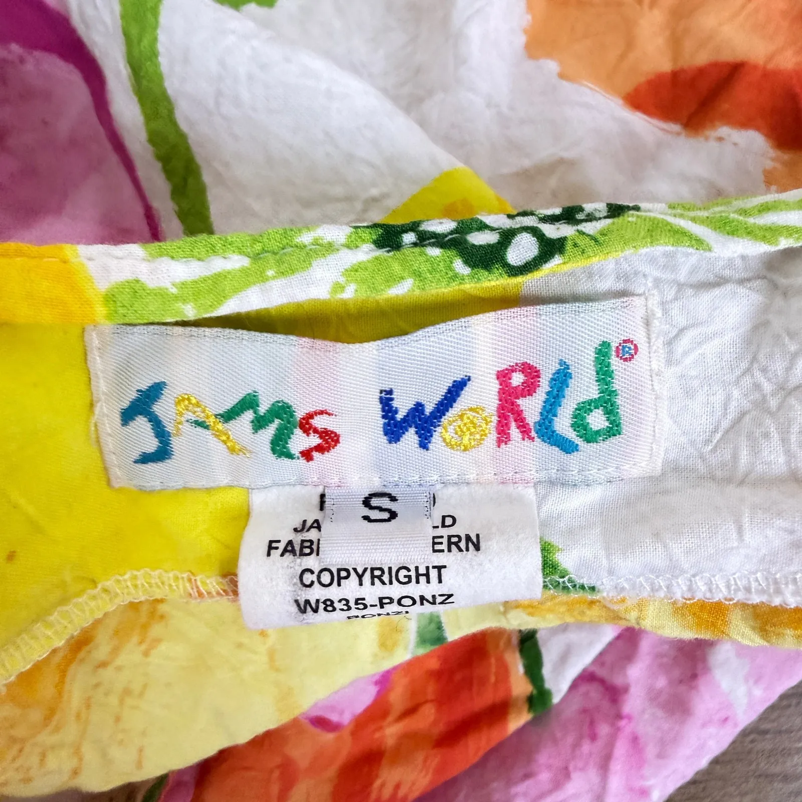 Jams World Wrap Skirt Womens Small Yellow Floral Tie Sarong Resort Travel Beach - Image 6