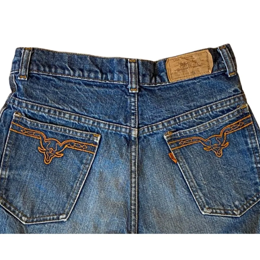 Rare LEVI'S Orange Tab Vintage Longhorn Pockets Women's Denim Blue Jeans - Image 2