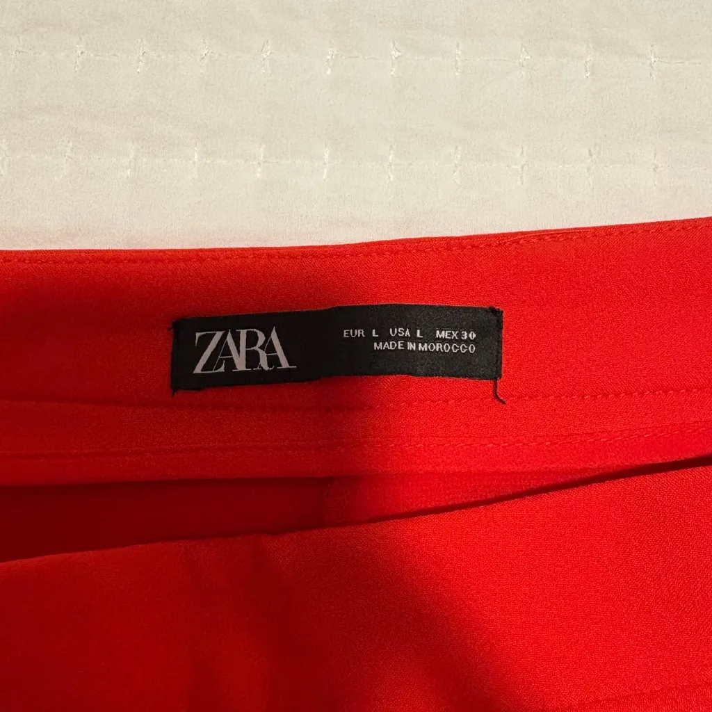 ZARA  Vibrant Red Layered Skorts - Image 3