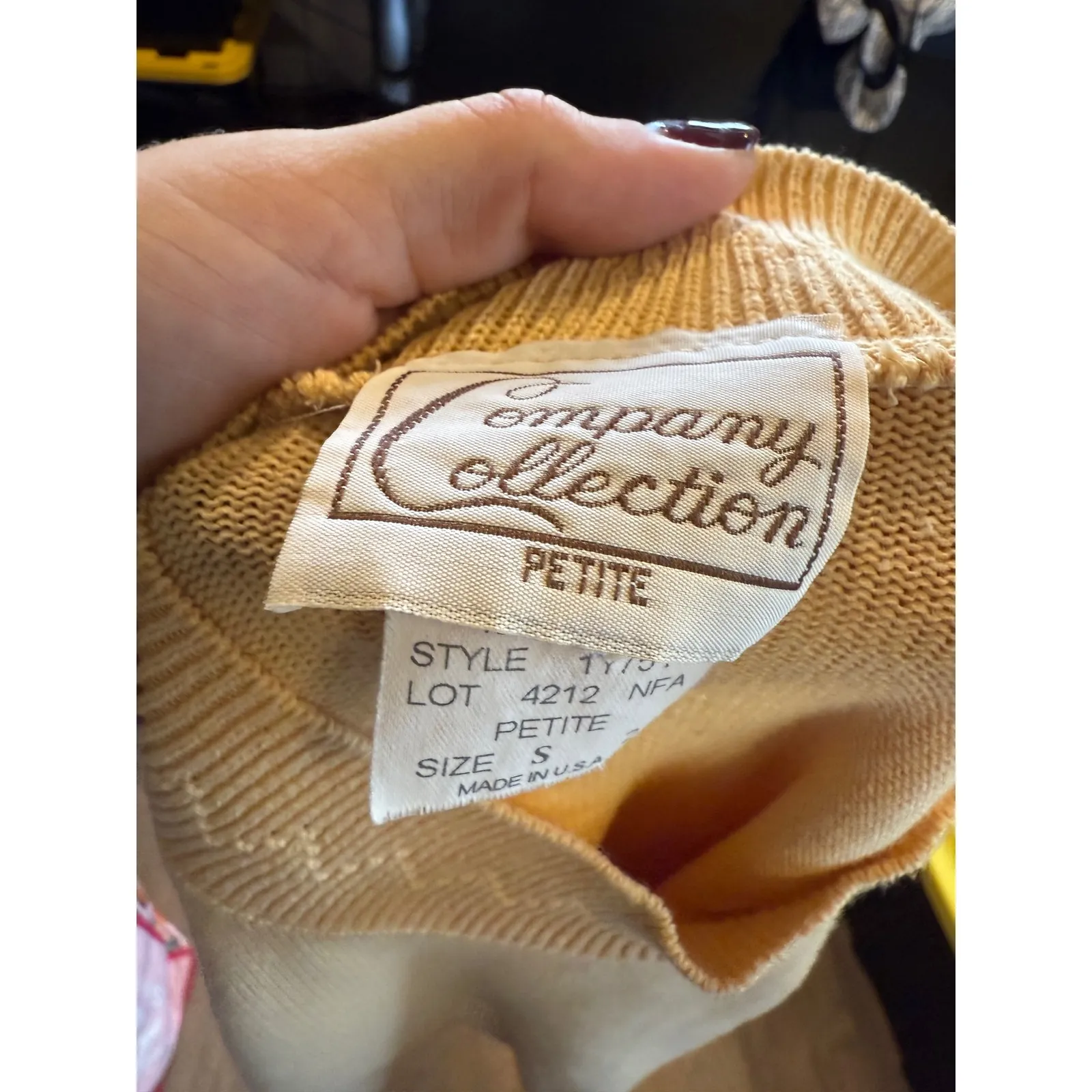 Company Collection Petite Short Sleeve Mock Neck Knit Top Size S Light Yellow - Image 3