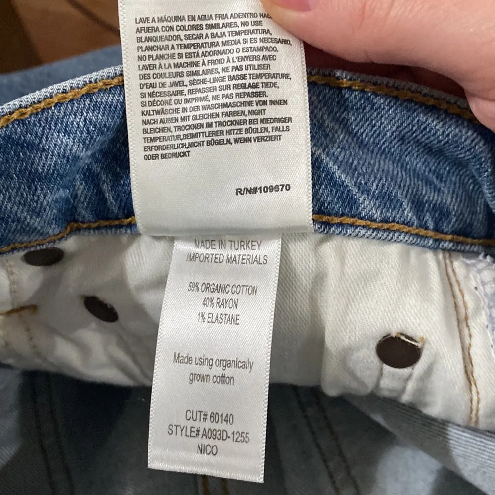 Agolde Nico High-Rise Slim Jeans with fringe hem in murmur wash size 29 - Image 11