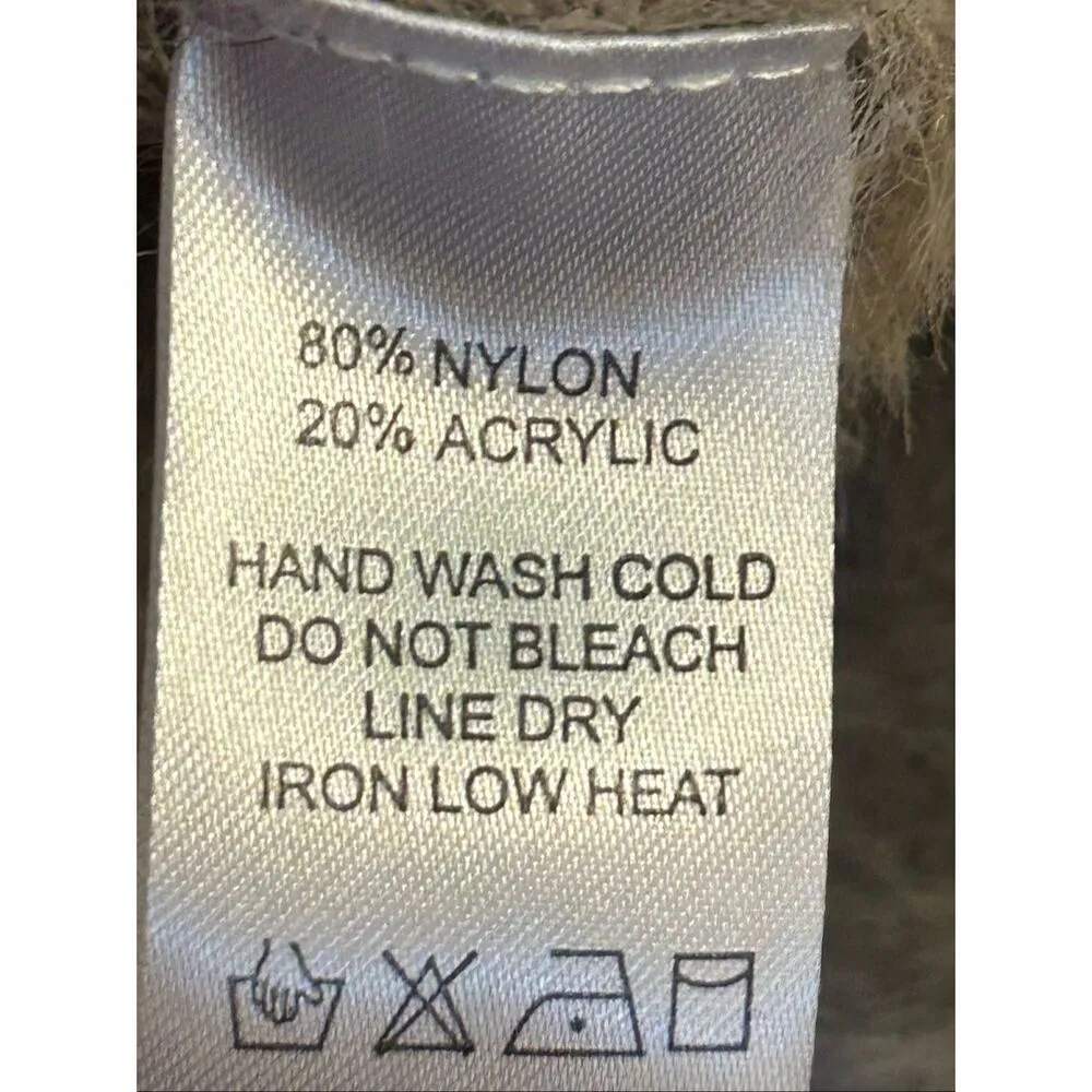 ee:some Women's Fuzzy Cropped High Low Beige Sweater NWT Size Small (5406) - Image 5