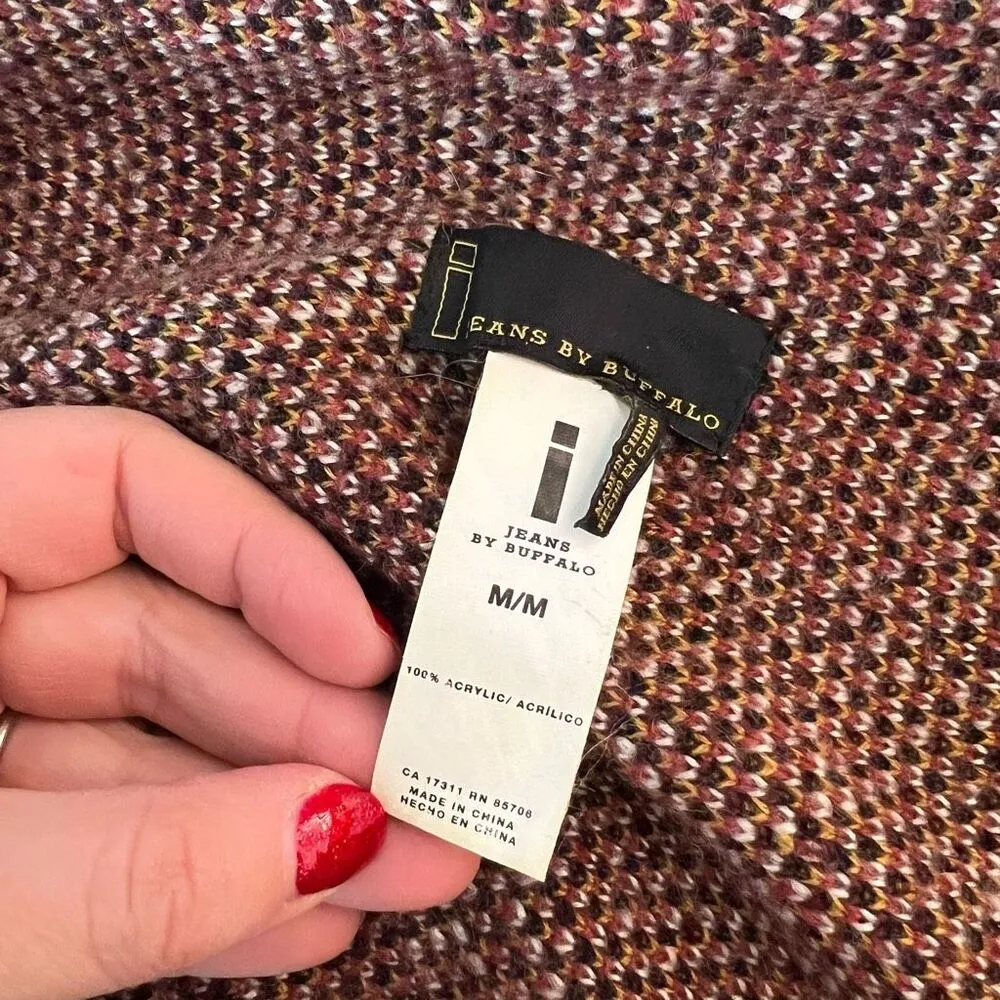 I Jeans by Buffalo Multicolor Embroidered Cardigan Size Medium Tan - Image 7