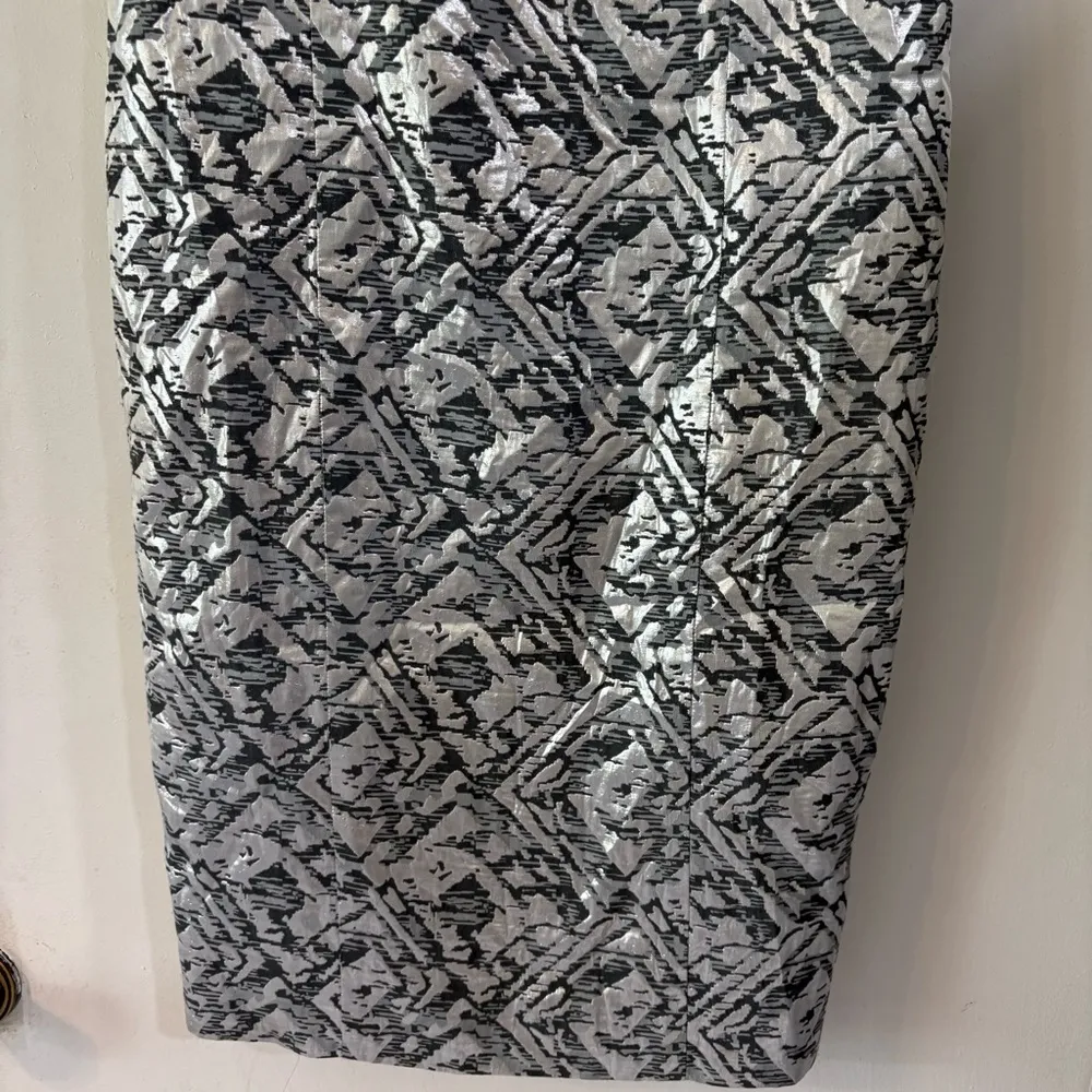 Rachel Roy Evening Dress Party Wedding Metallic Silver Zipper Chain Jeweled 2 - Image 2