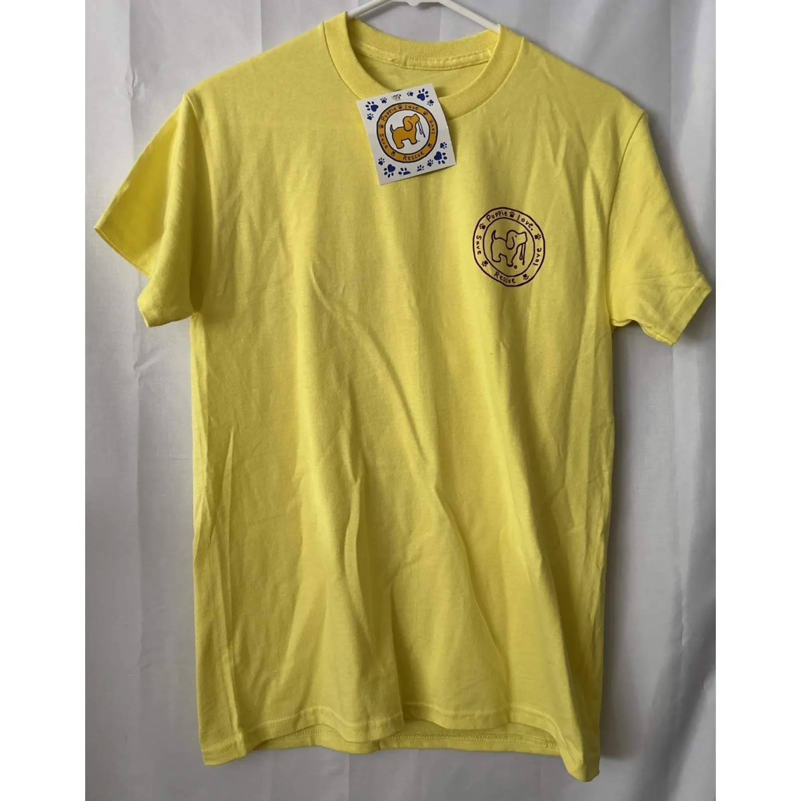 Puppie‎ Love Rescue Yellow Short Sleeve T-Shirt Size Small - Image 3
