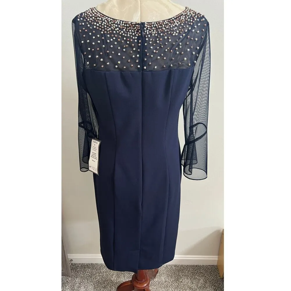 Alex Evenings Women's NWT Sheath Dress Embellished Illusion Size 10 - Image 4