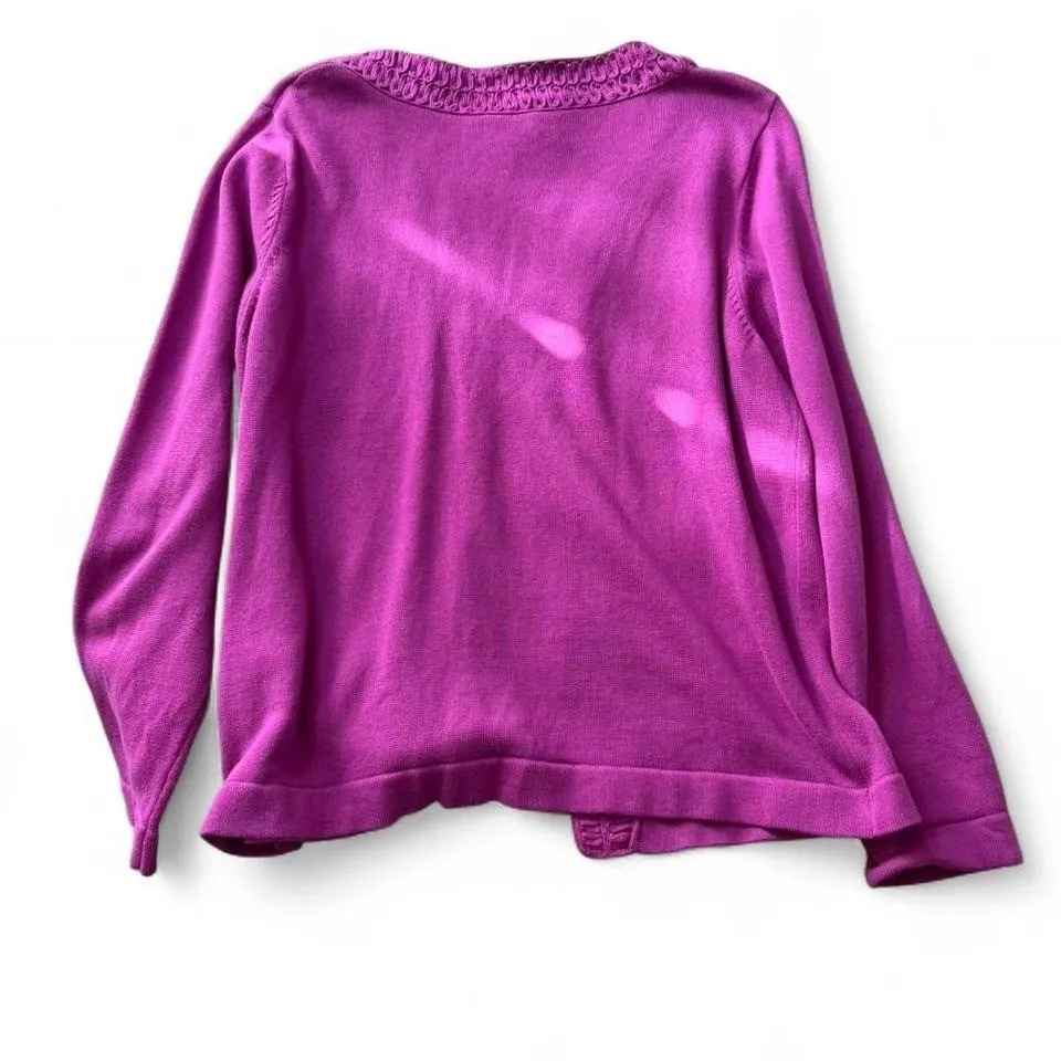 Textured Trim Cardigan Sweater - Image 3