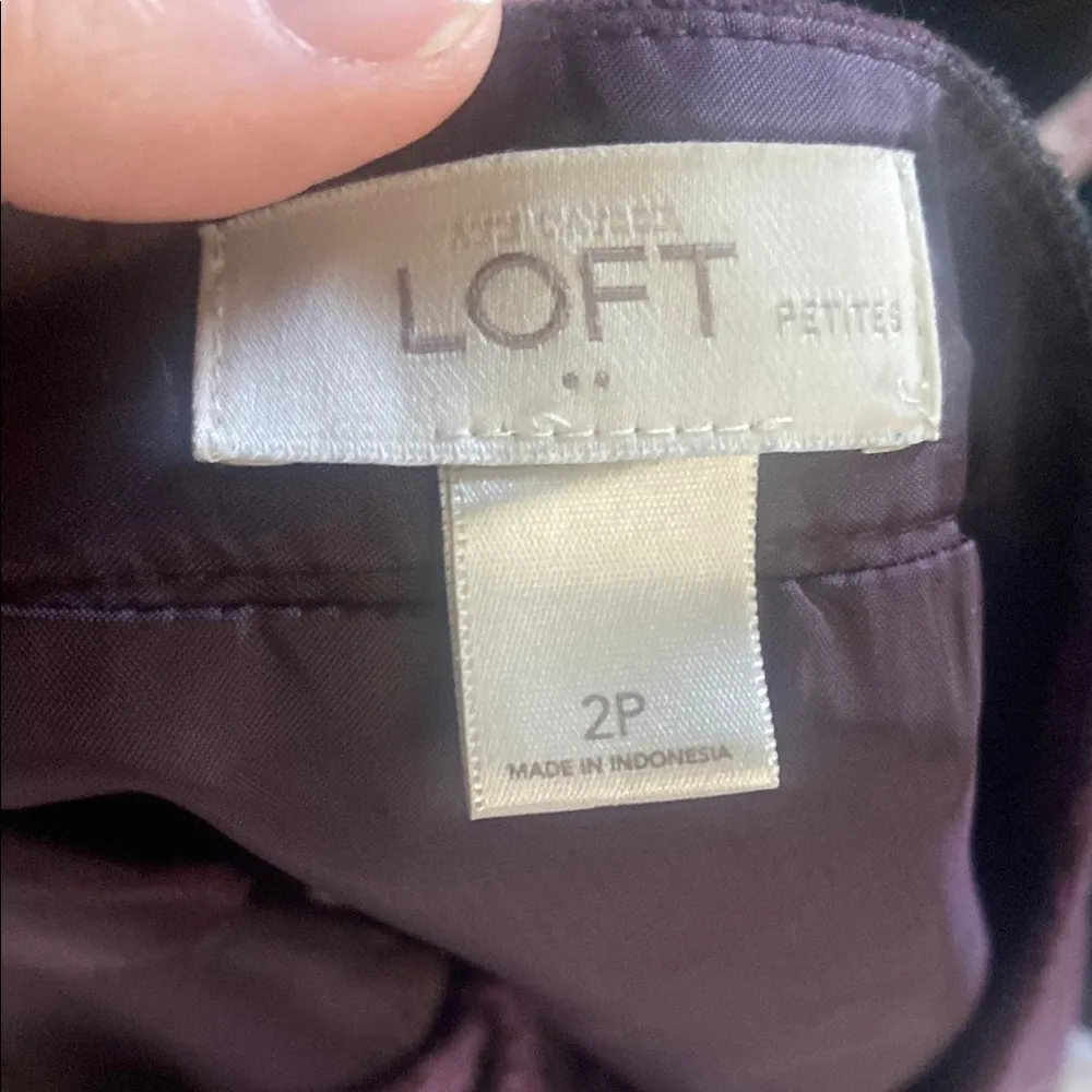 LOFT Purple Plaid Mini Skirt - Image 3