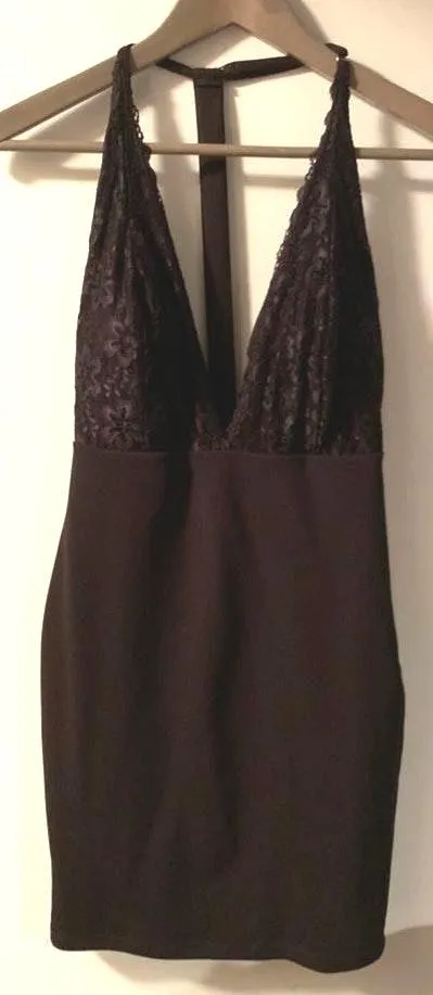 Lulus Halter Deep V Body Con Dress - Image 2