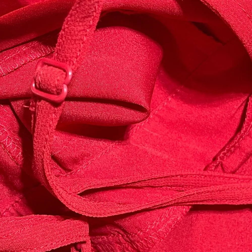 Asos Pleated Skirt Mini Dress Sleeveless Red Party Size 4 - Image 5