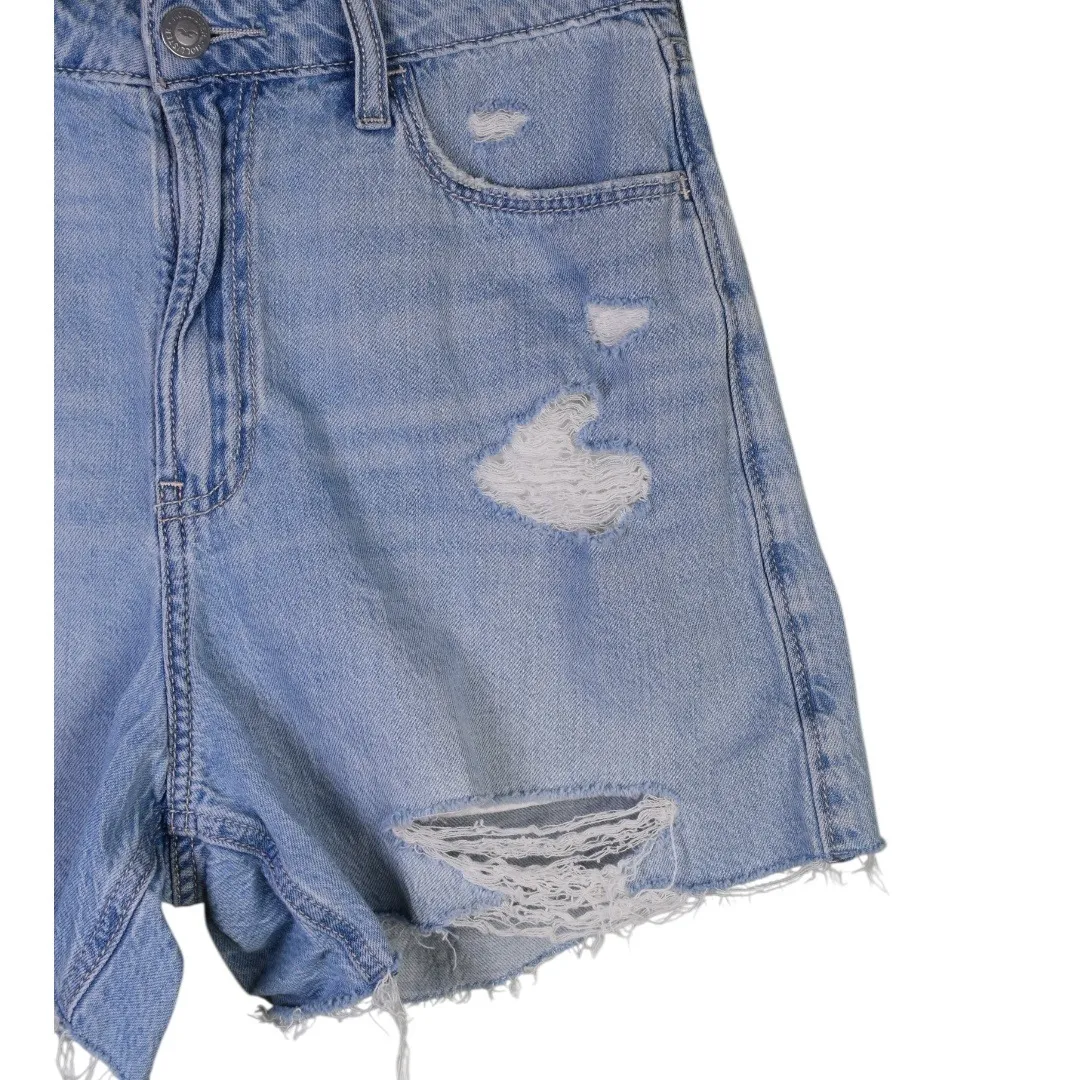 Hollister Ultra‎ High-Rise 90s Denim Shorts Ripped Distressed Light Wash 6 - Image 5