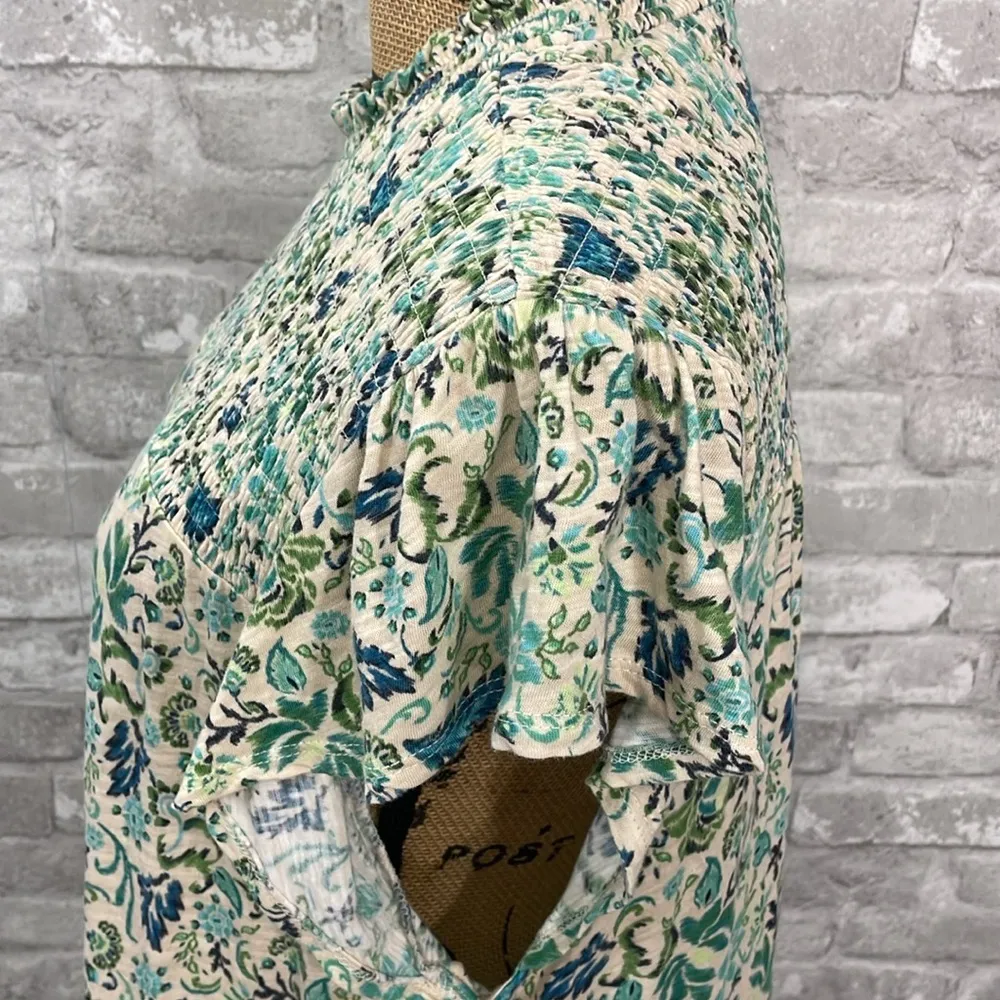 Torrid Green Floral Smocked Top - Image 4