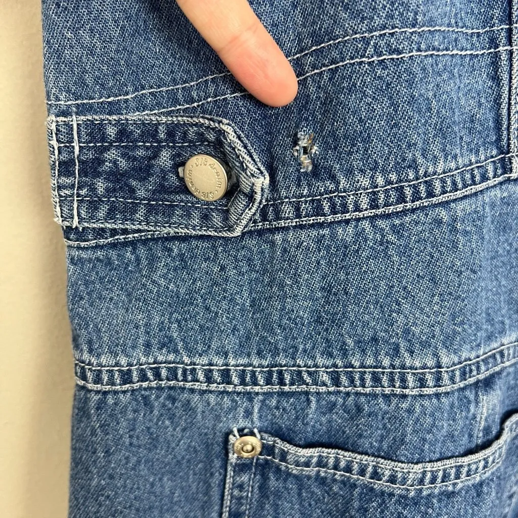 Vintage St Johns Bay Dress Womens 1X Blue Jean Denim Button Up Pockets 90s Y2K‎ - Image 7
