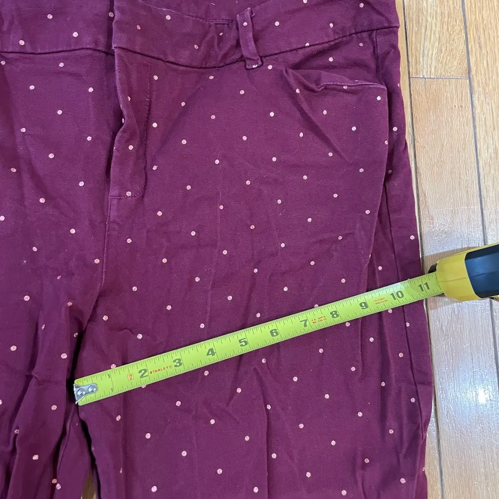 Old Navy Burgundy Polka Dot Pixie Ankle Pants - Image 6