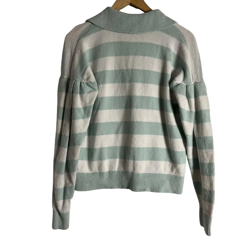 Tanya Taylor Maise Blue White Stripe Collared Pullover Sweater XS - Image 9
