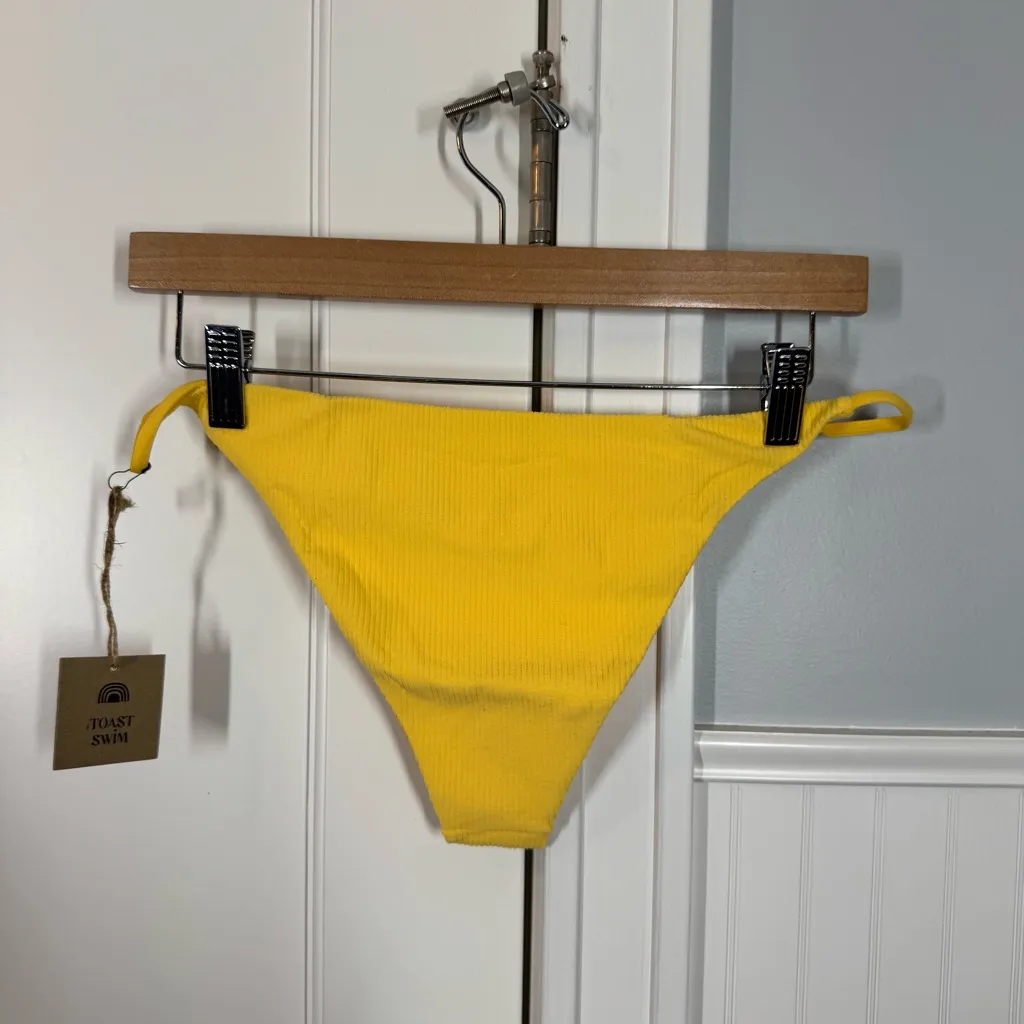 NWT Free People x Toast Swim Signature Ribbed Stitch Bikini Bottom Sunset XL - Image 4