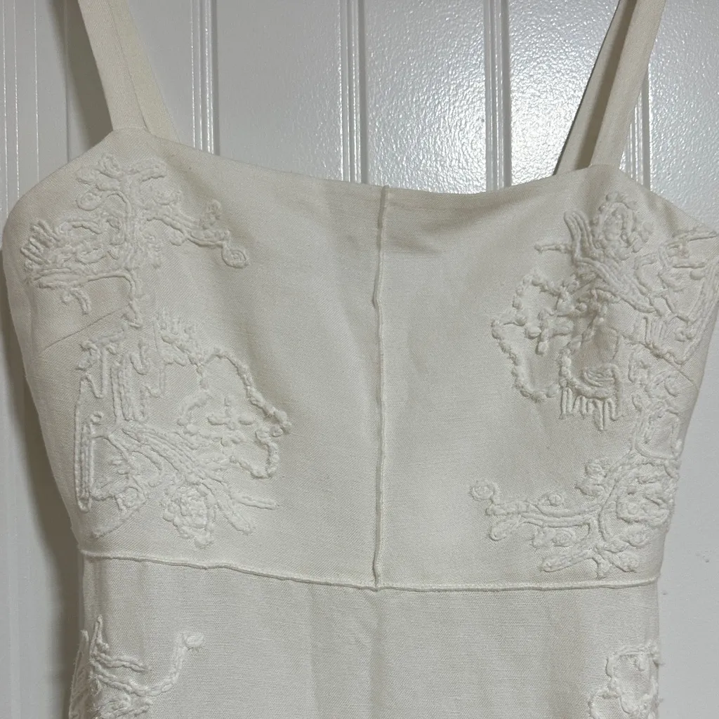 Zara White Embroidered Dress - Image 4