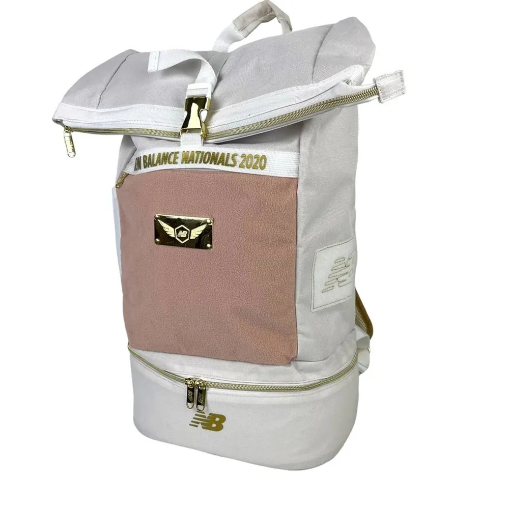 2020 NBNI New Balance Nationals Indoor Championship Backpack Bag Pink Gold White - Image 3