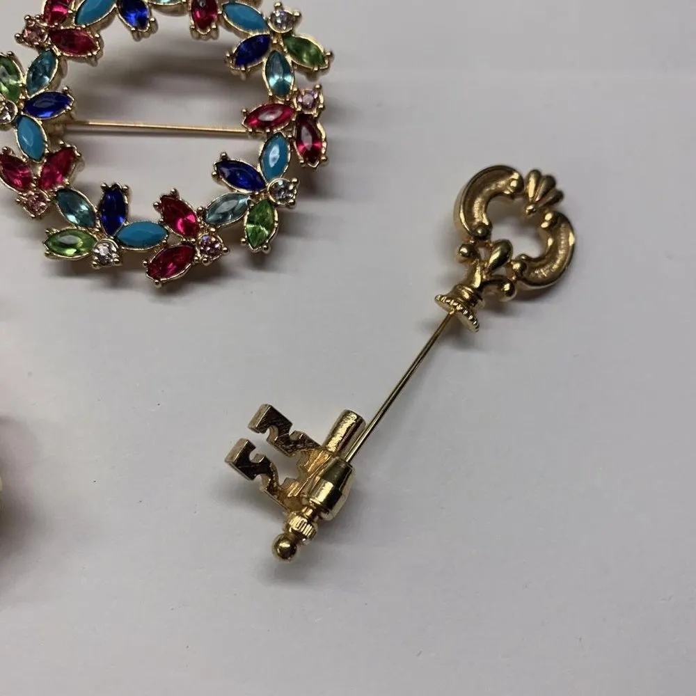 Lot Of 3 All Signed Gold Tone Vintage - Image 11