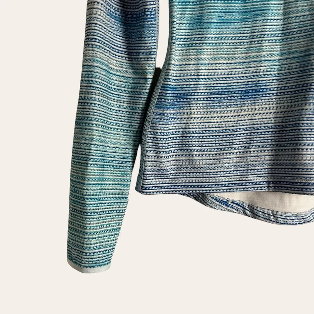 Nike Dri-Fit Blue Striped Long Sleeve Base Layer Running Pullover Top - Image 7