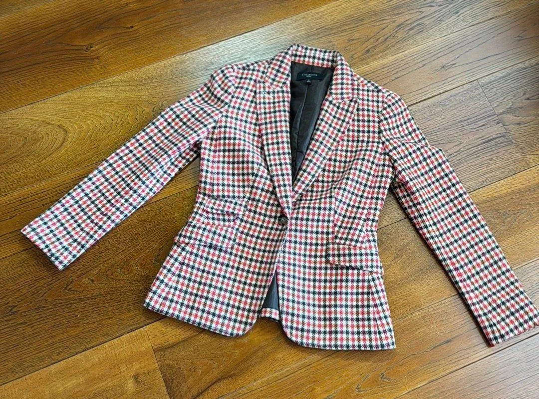 Talbot Wool Blend Houndstooth Checkered Blazer - Image 2