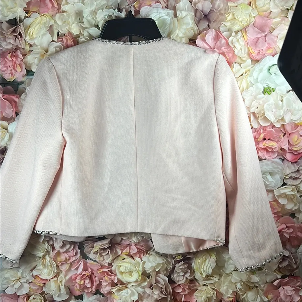 A035 Karl Lagerfeld Pink Blazer with Braided Trim - Image 4