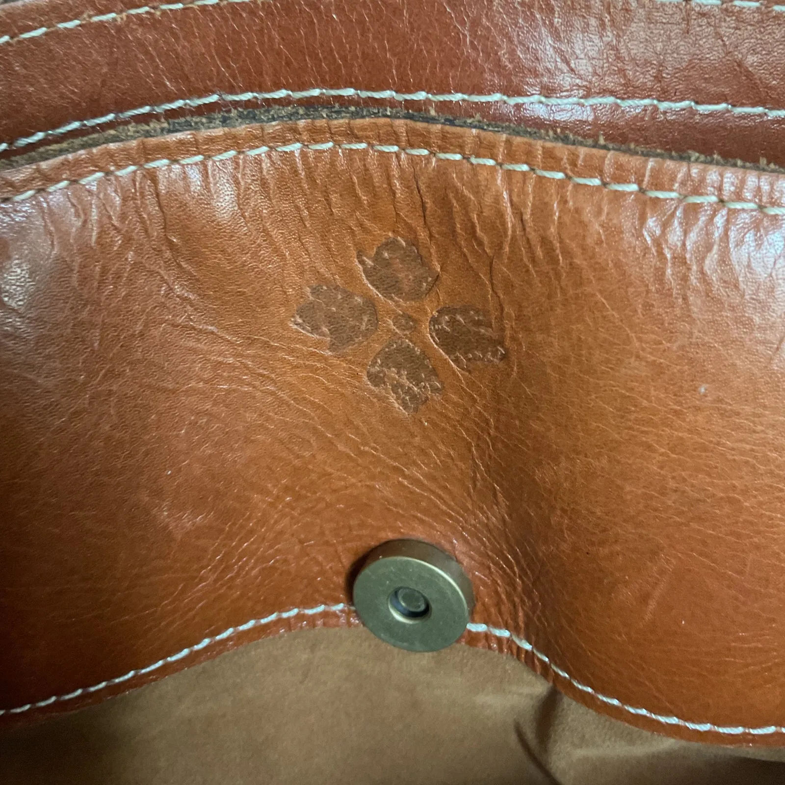 Patricia Nash Brown Leather Tote Bag Zip Top Shoulder Bag Vintage Style - Image 12