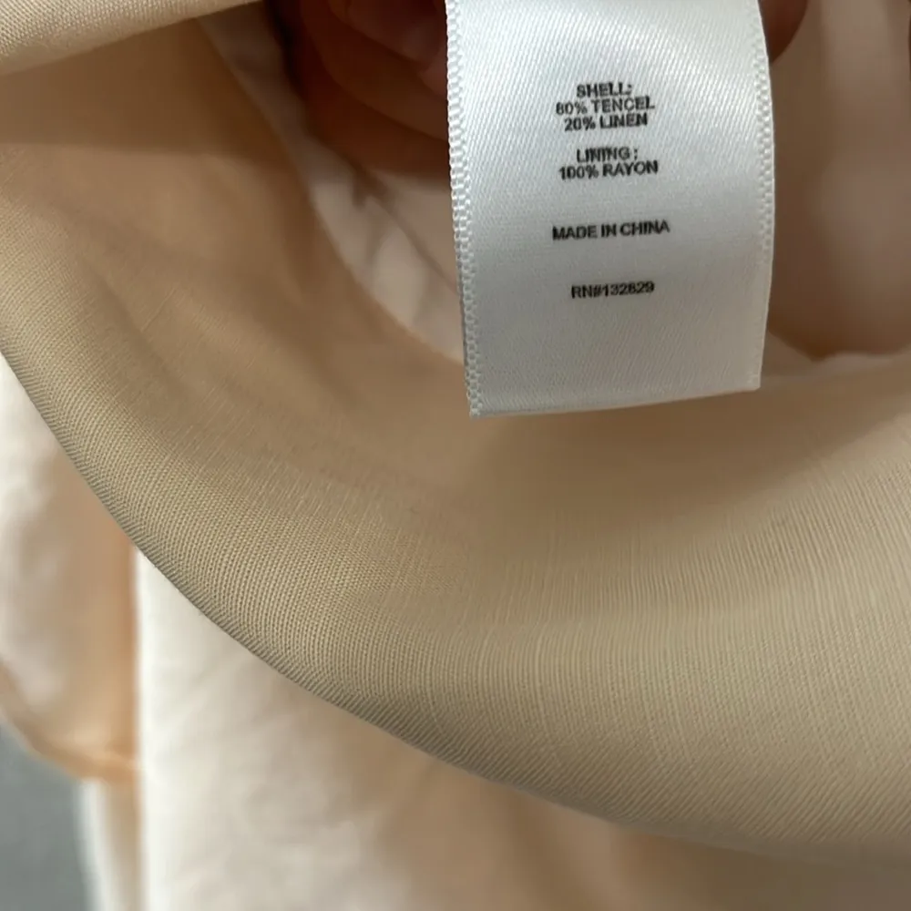 LPA (NWT) Light Pink Cross Back Tencil Linen Blend Mini Wrap Dress, Size M - Image 9