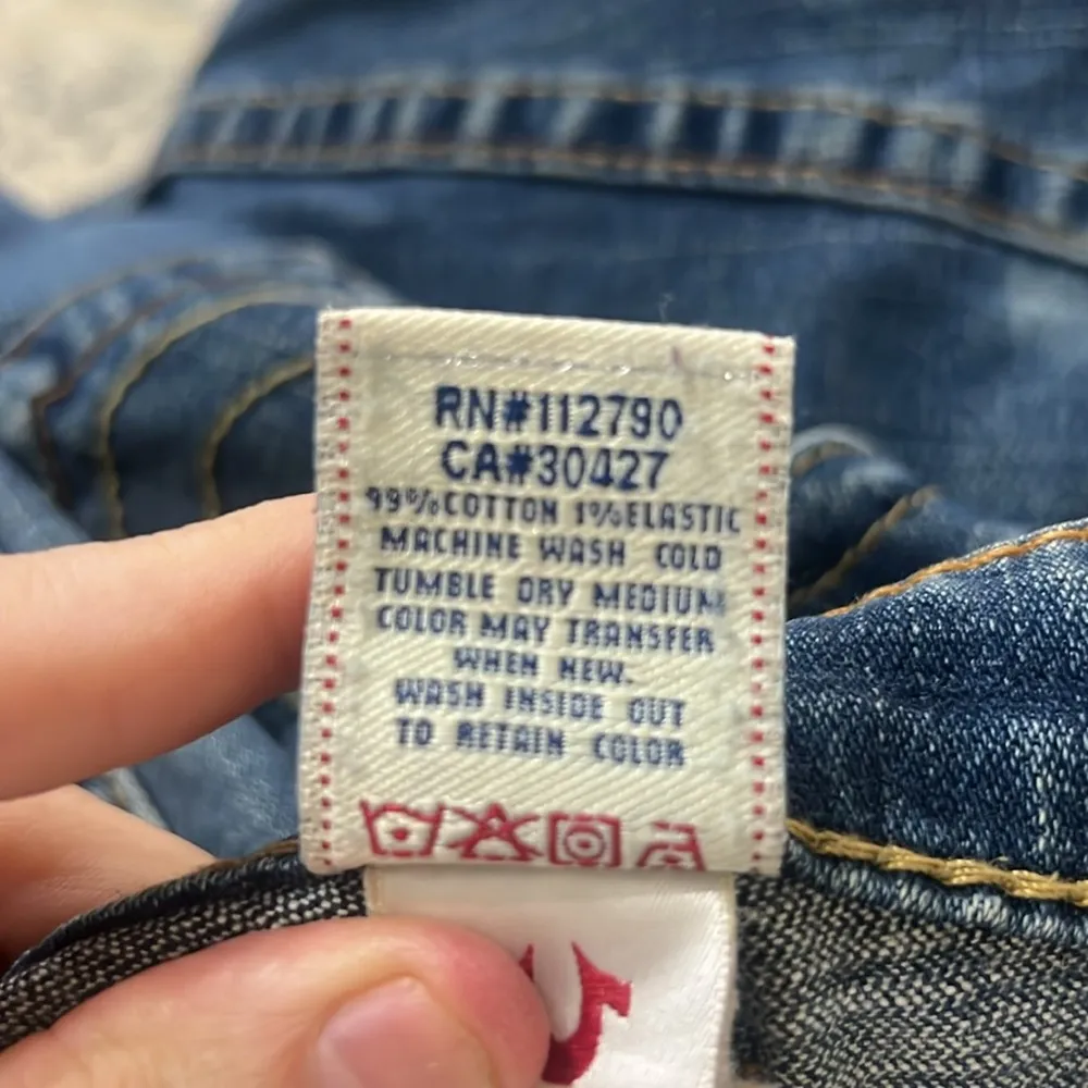 True Religion Blue Flare Wide Leg Jeans - Image 10