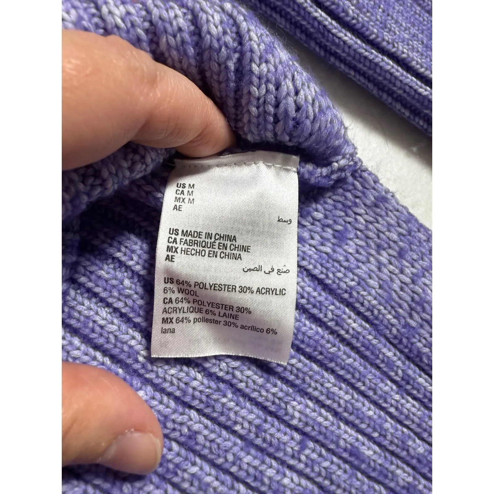 Alfani Women's Purple Ribbed Turtleneck Sweater Size Medium - Image 4