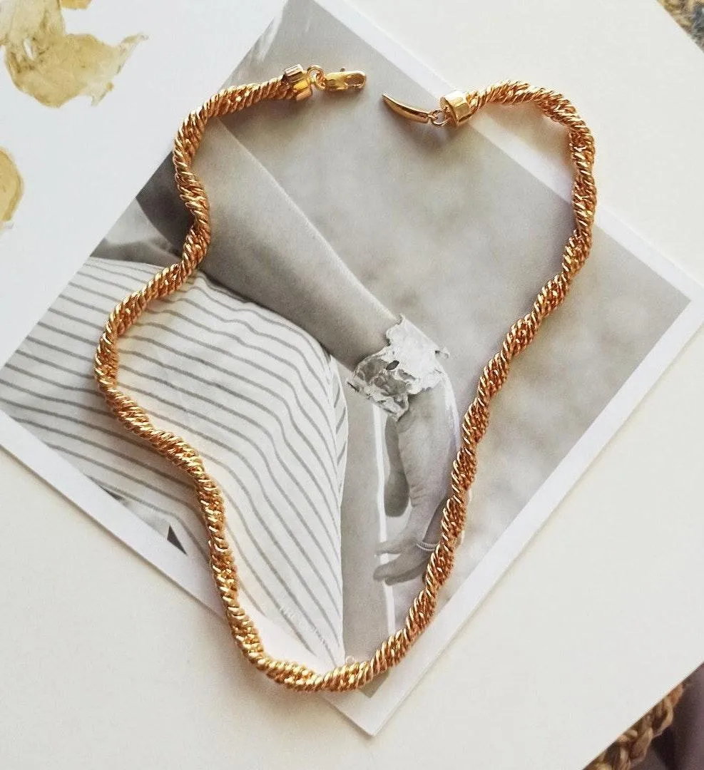 Bold Rope Chain Necklace/Statement Neck Gold - Image 5