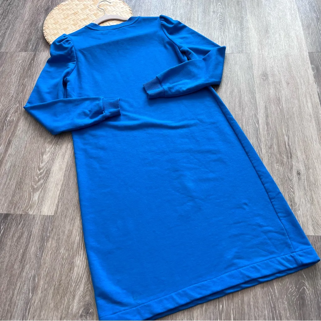 Boden puff sleeve sweatshirt dress‎ blue women’s size 6 TALL LONG - Image 8