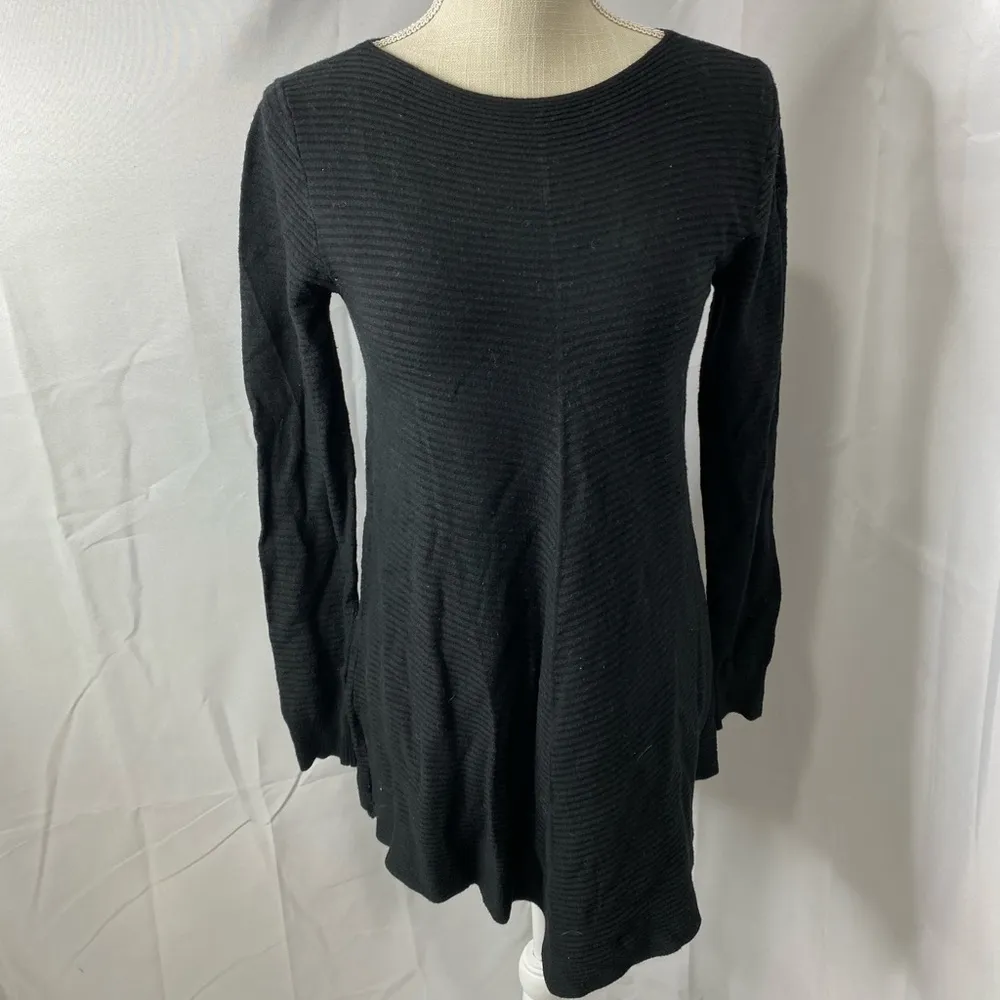 Lola Made in Italy s/m wide neck tunic sweater black - Image 6