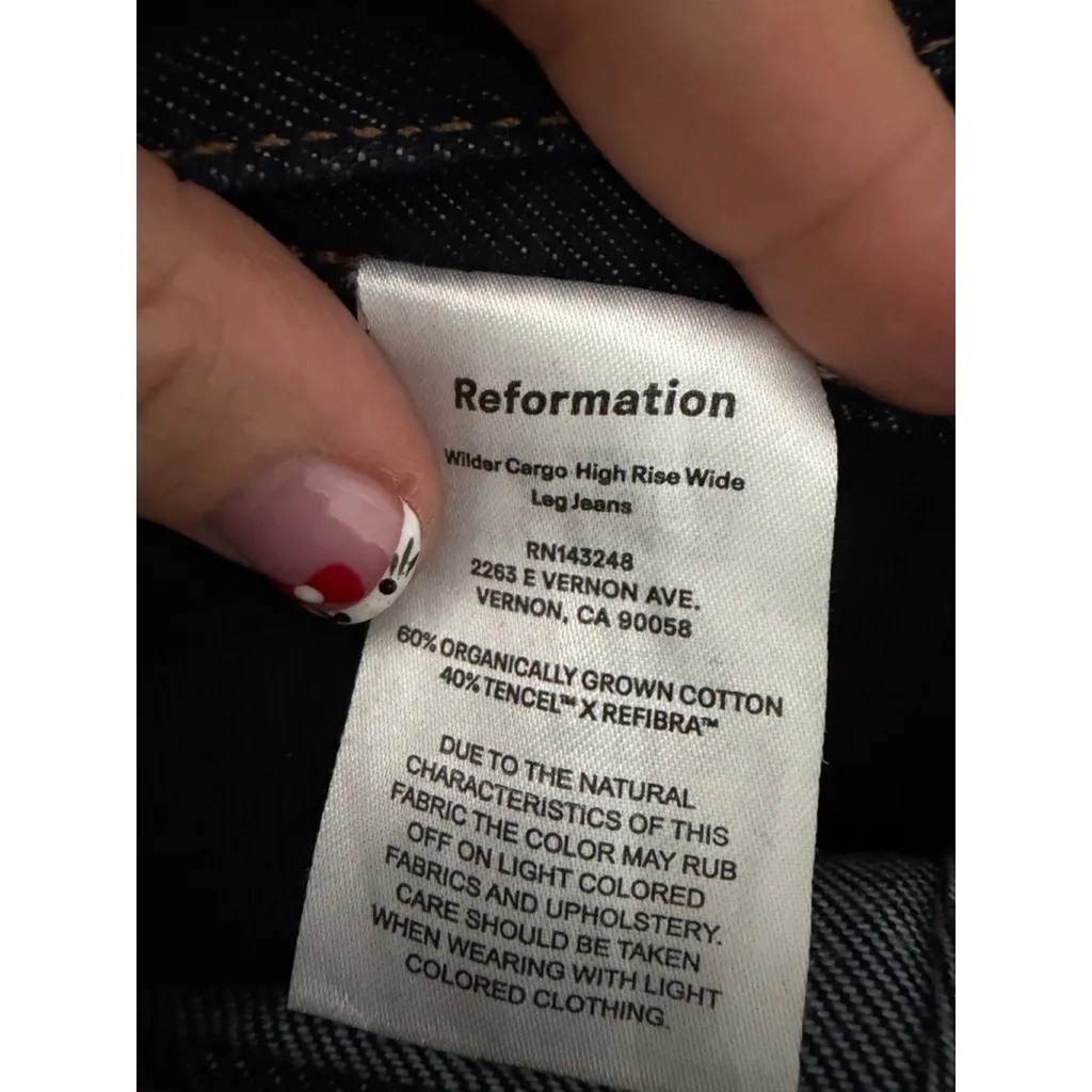 Reformation Wilder High Rise Wide Leg Cargo Size 28 - Image 5