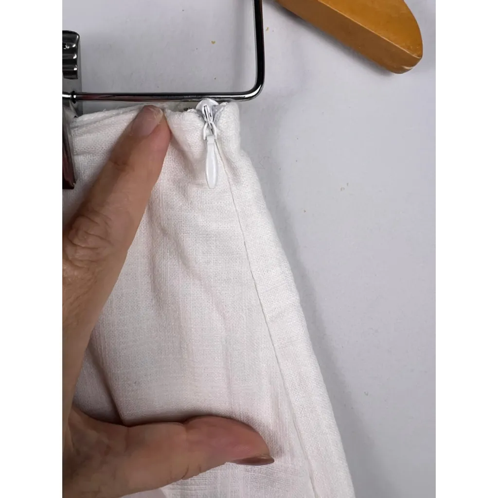 Miou Muse White Linen Blend Wrap Front Skort Women's Small - Image 5