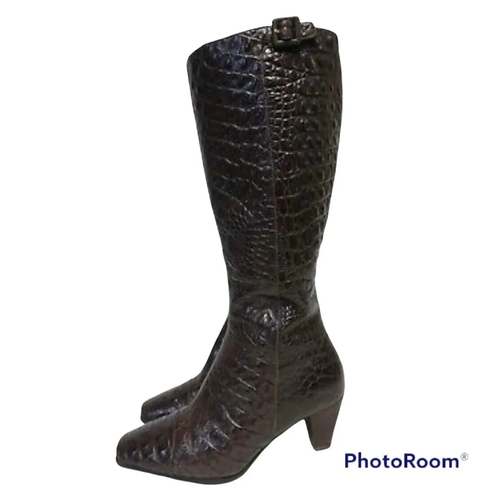 Ecco Elisabeth crocodile embossed tall boots - Image 2