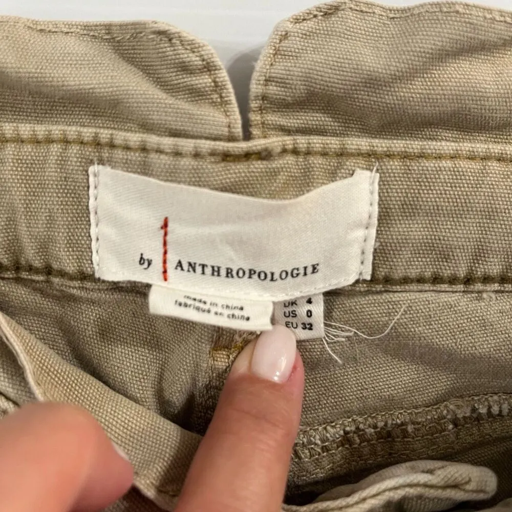 Anthropologie Womens Sz 0 Tan Sand Cargo Utility Pants $130 - Image 3