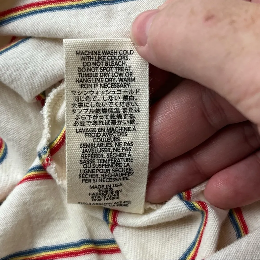 The Great. Cream Striped Sleeveless Maci Dress 100% Cotton Women SZ 2 *TINY FLAW - Image 5