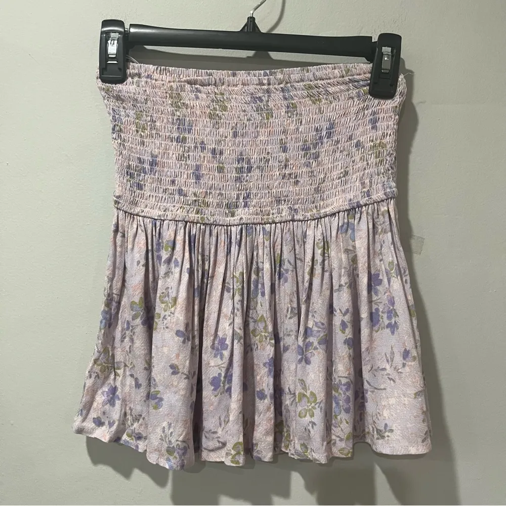 Sky to Moon small Set Purple Flowers Crop Top & Skirt Tie Front Fairy NEW - Image 7