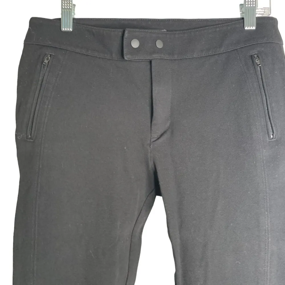 Ann Taylor LOFT Skinny Jeggings Denim Leggings 6P Black Mid Rise Zipper Pockets - Image 2