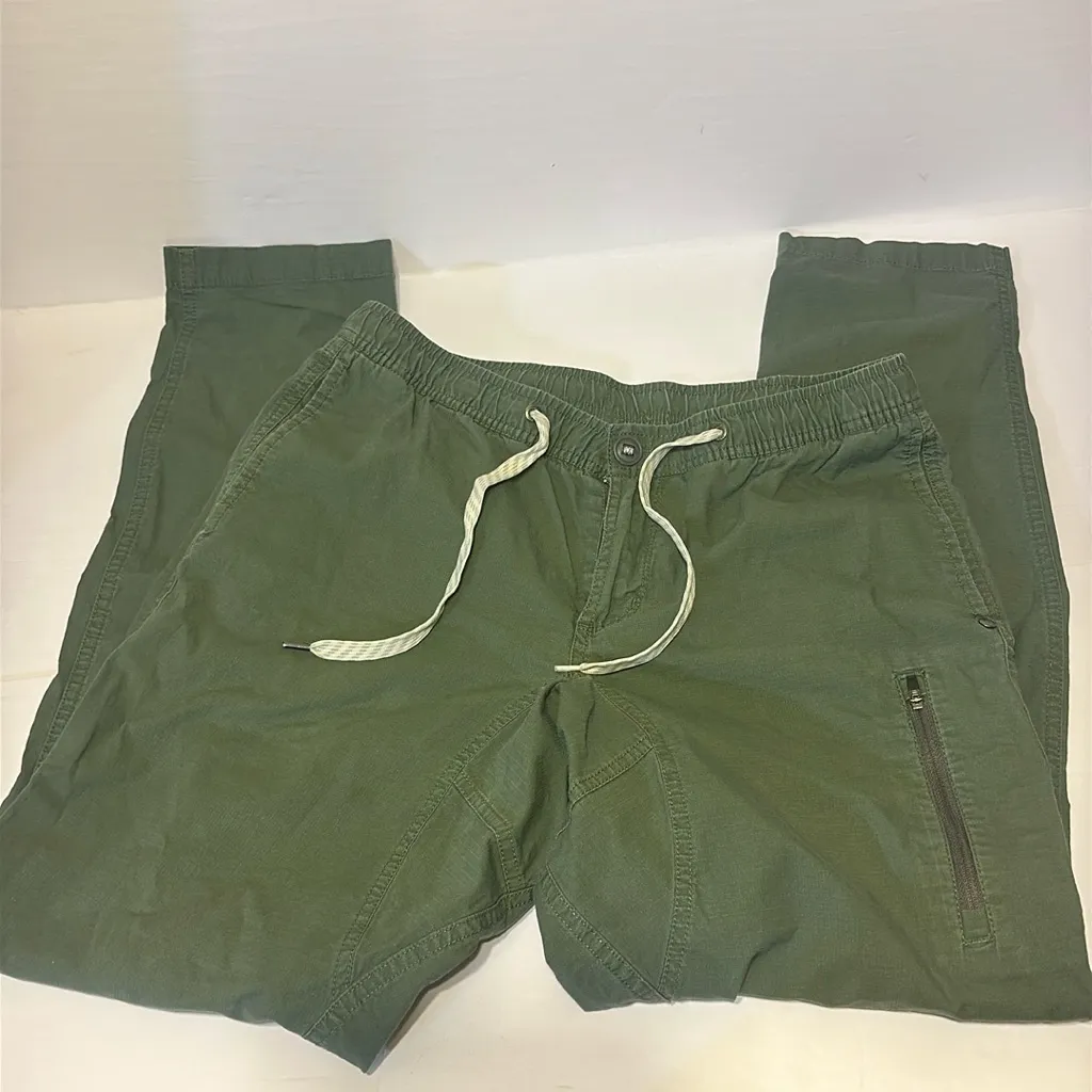 Vuori Ripstop Green Army Climber Pant L Zipper Pockets women’s - Image 7